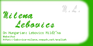 milena lebovics business card